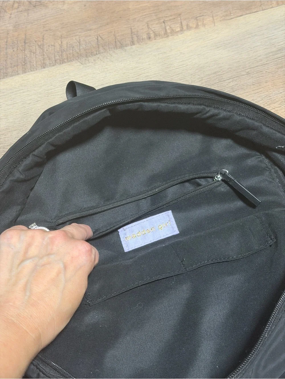 Madden Girl Black Nylon Dome Backpack